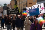 Demonstration i Luleå mot NATO-övning. Bild på demonstration i Luleå mot NATO-övning.