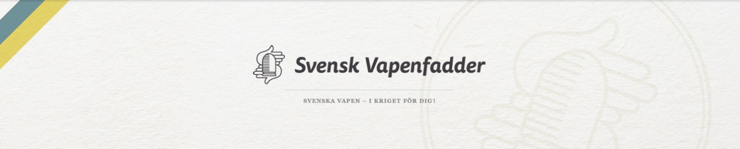 Banner för kampanjen "Vapenfadder": Svenska vapen - i kriget för dig